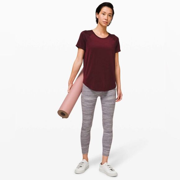 Lululemon Open Up Tie Back Tee in Garnet Womens Size 6 - Picture 1 of 6